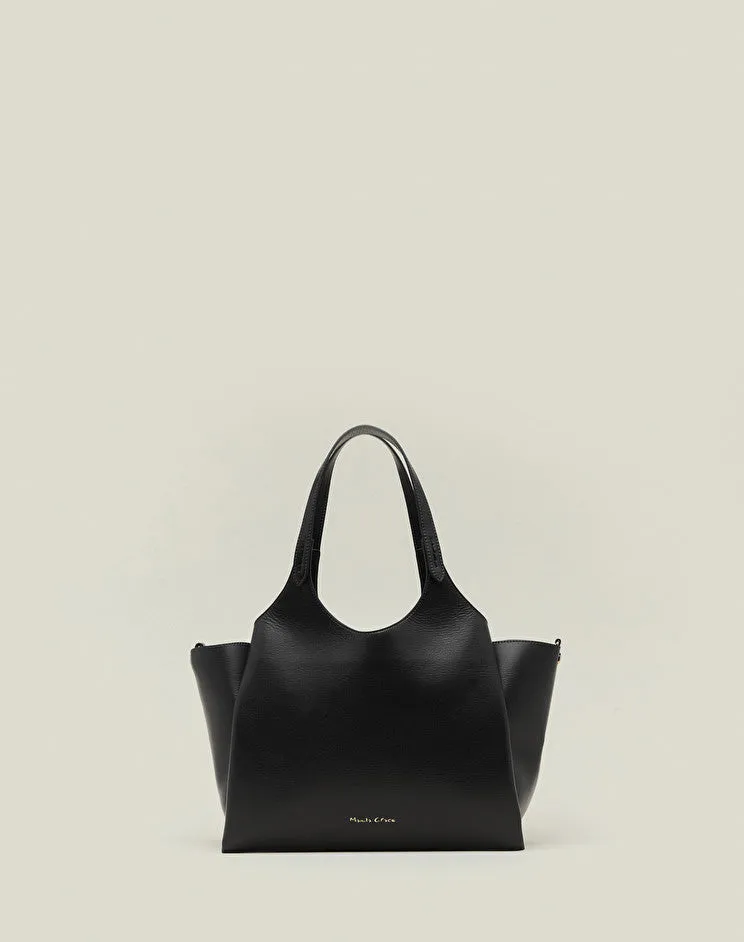 Manila Grace Faux Leather Bag / Black