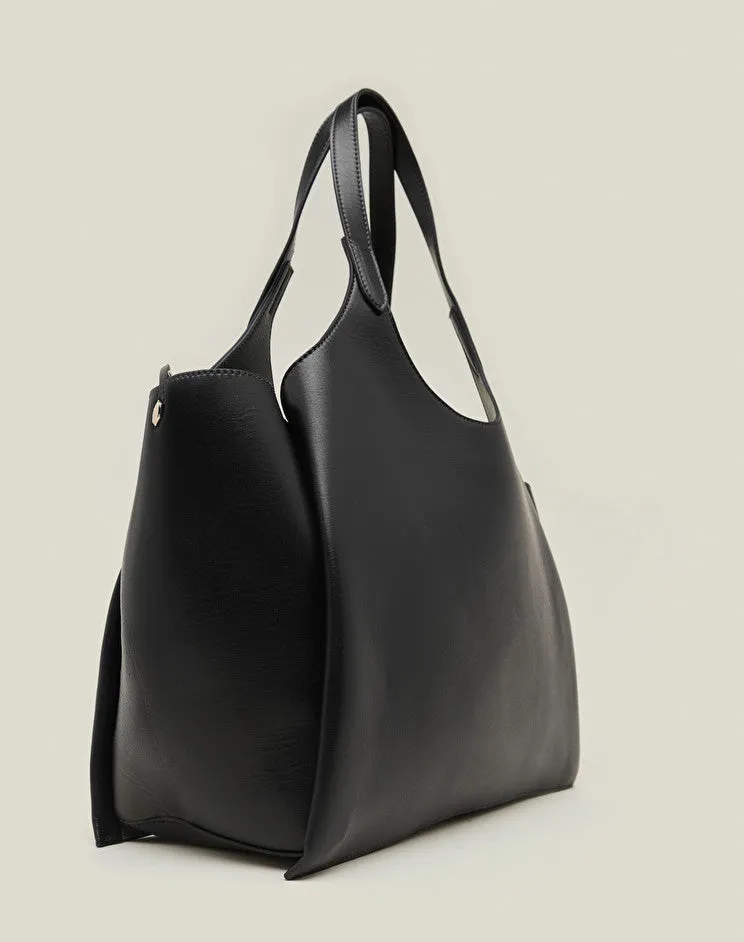 Manila Grace Faux Leather Bag / Black