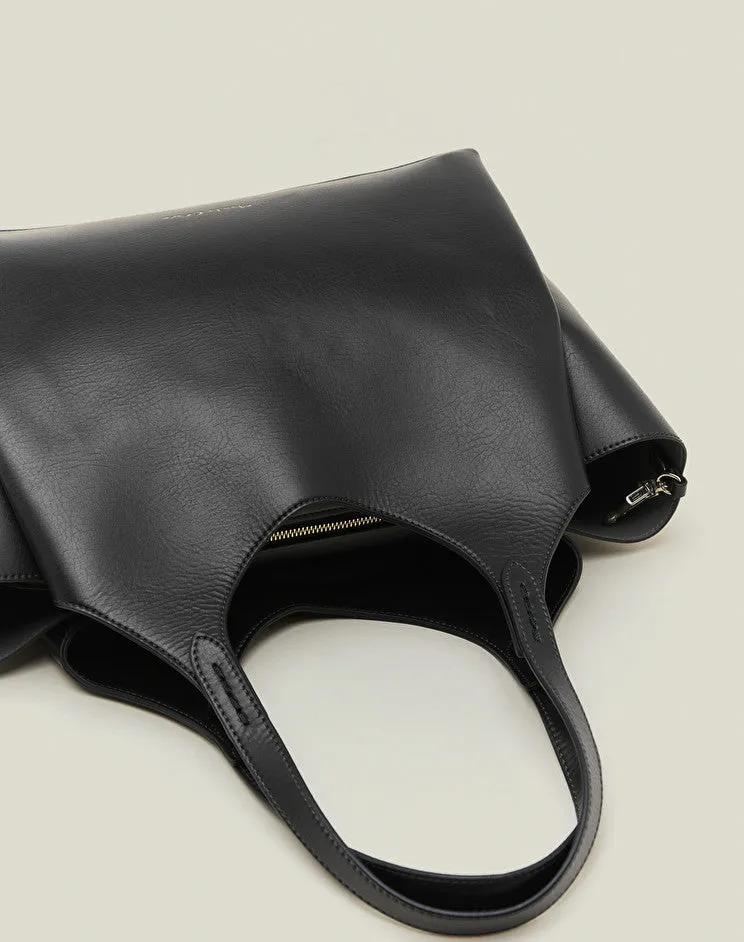 Manila Grace Faux Leather Bag / Black
