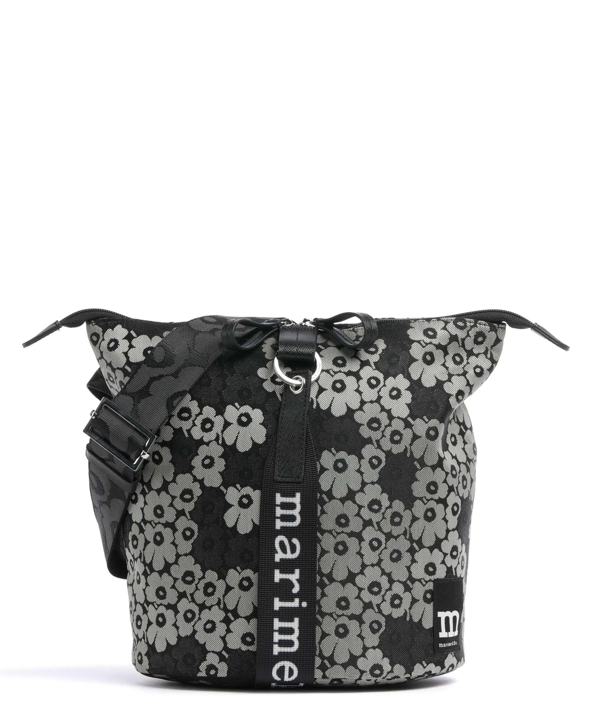  Marimekko Unikko Carry All Borsa a secchiello poliestere nero/verde  