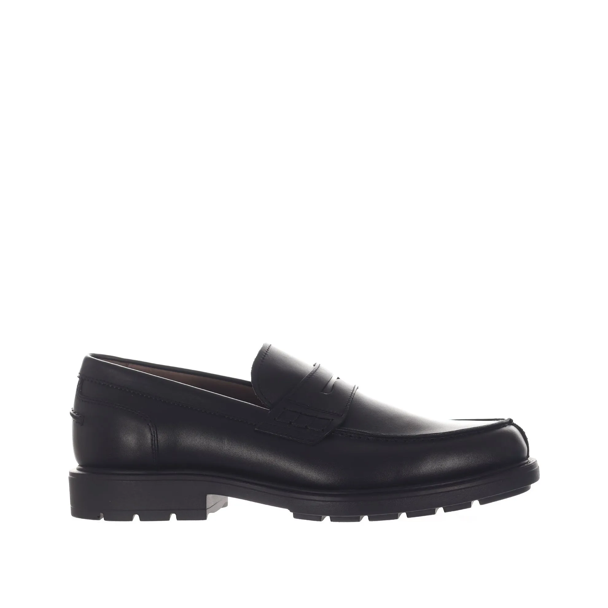 Mocassino con mascherina in pelle