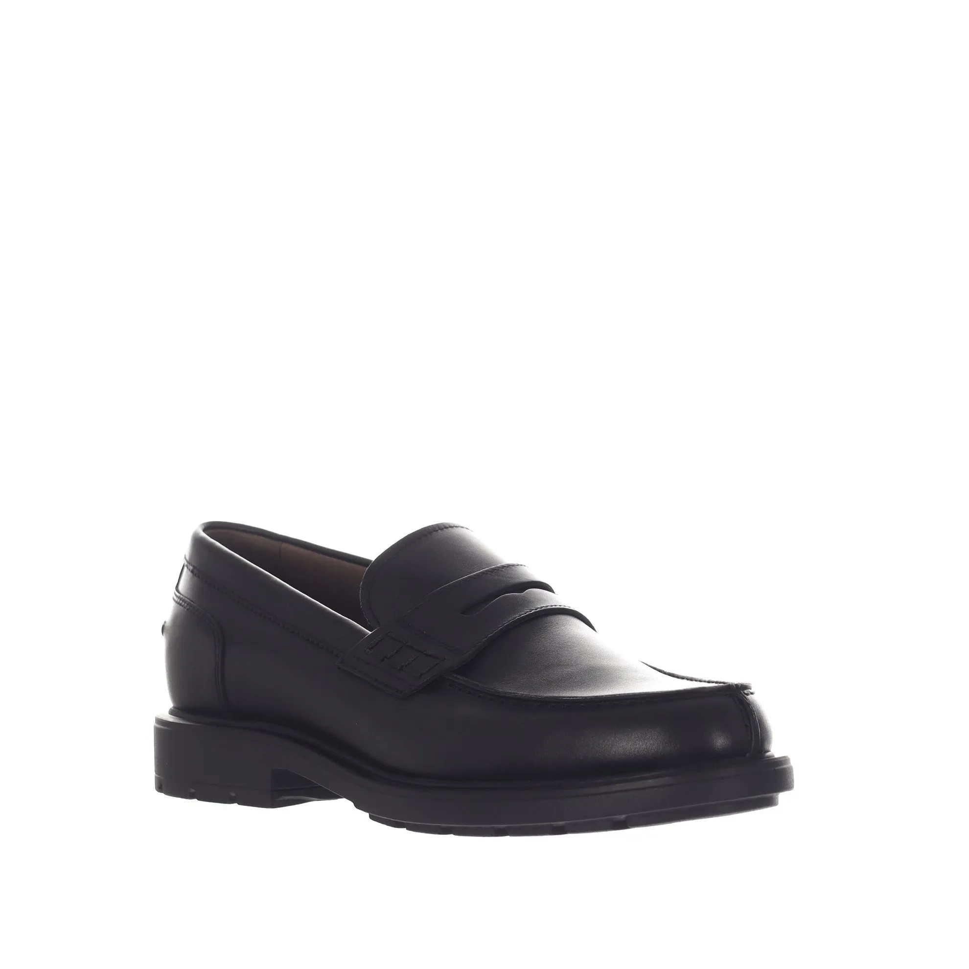 Mocassino con mascherina in pelle