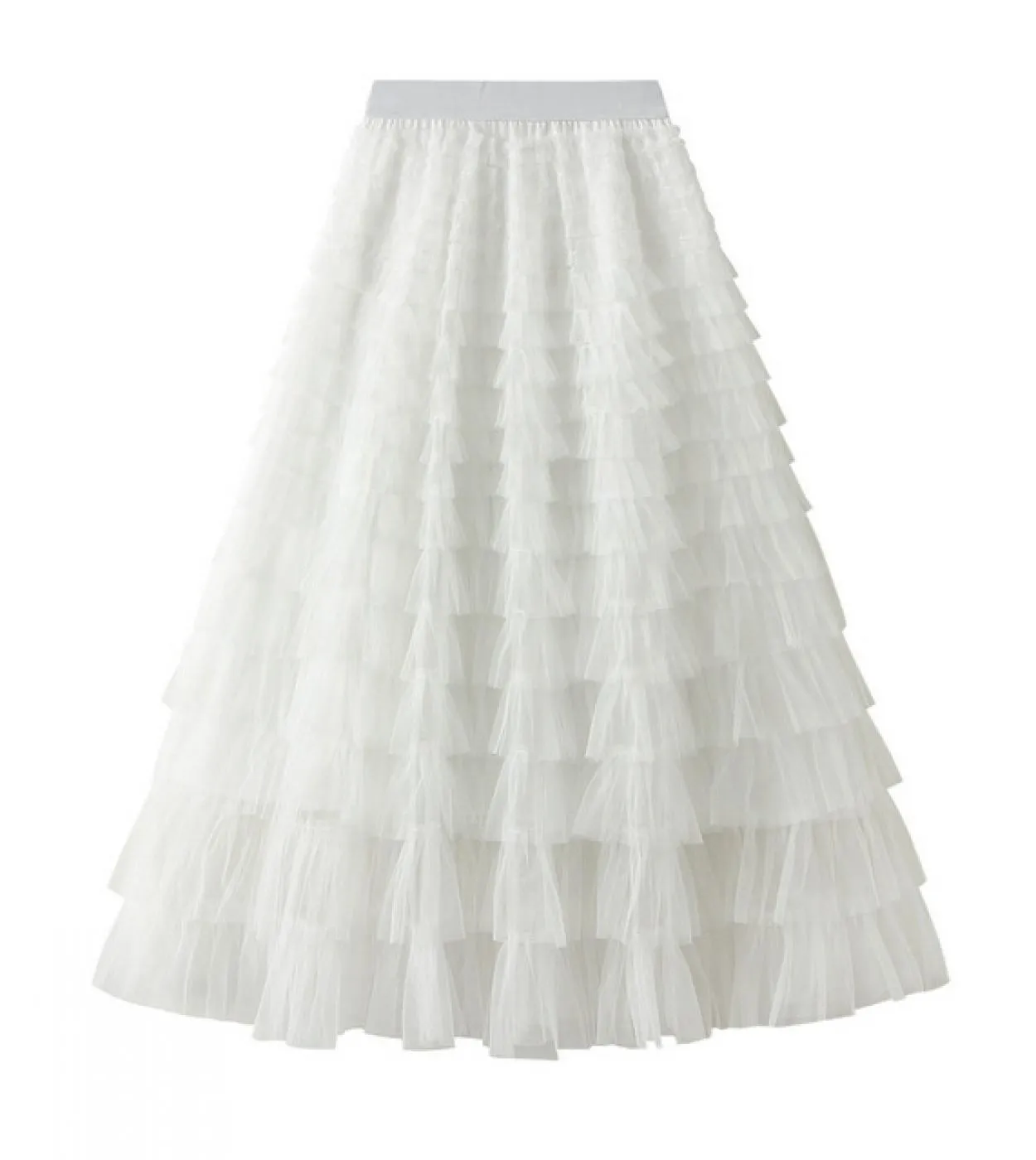 Moukyun Fashion Tutu Gonna in Tulle Donna Primavera Estate Nero Rosa Vita alta Eleganti gonne lunghe a pieghe Faldas femminili
