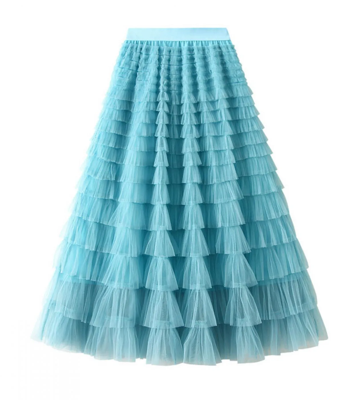Moukyun Fashion Tutu Gonna in Tulle Donna Primavera Estate Nero Rosa Vita alta Eleganti gonne lunghe a pieghe Faldas femminili
