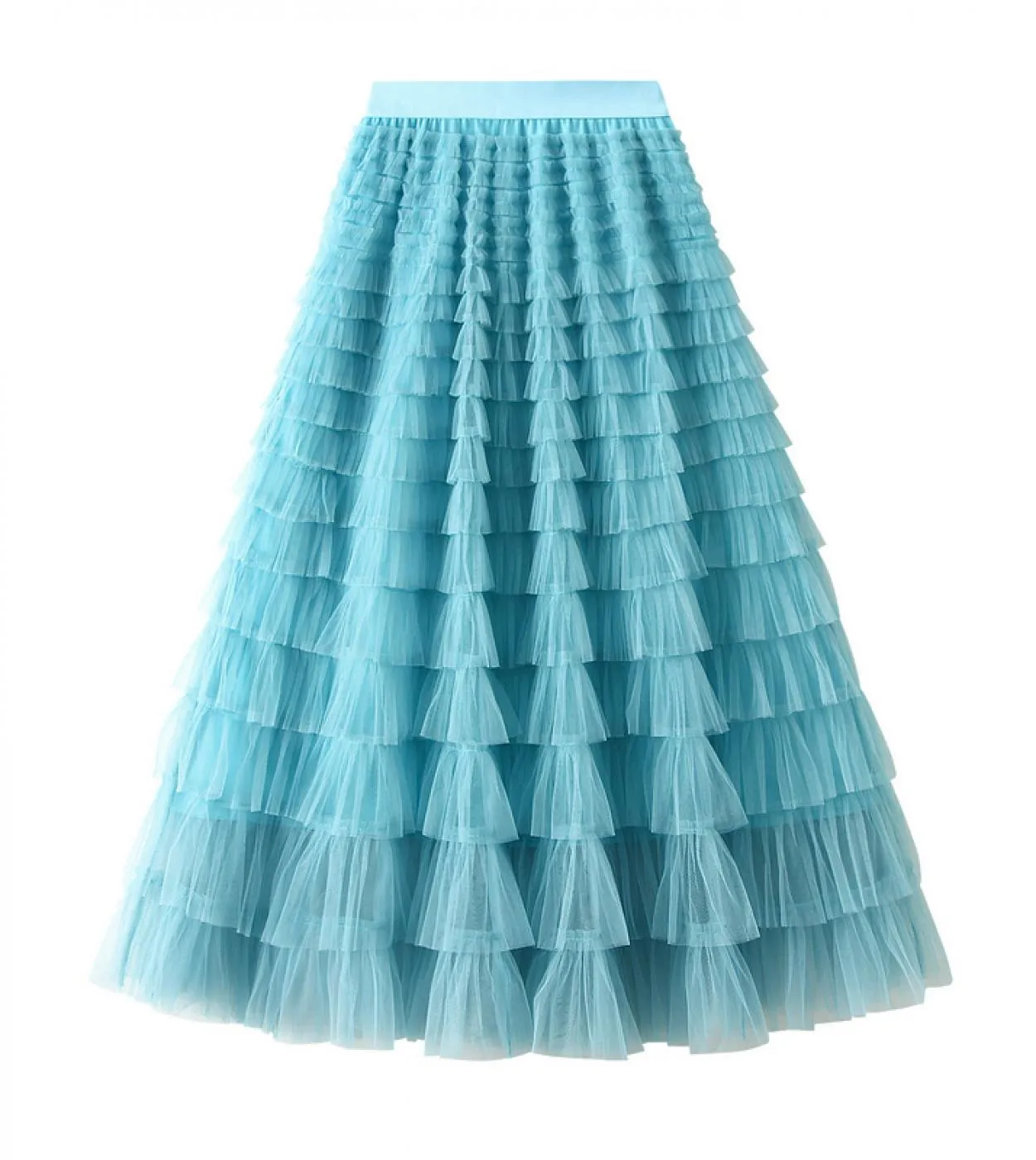 Moukyun Fashion Tutu Gonna in Tulle Donna Primavera Estate Nero Rosa Vita alta Eleganti gonne lunghe a pieghe Faldas femminili