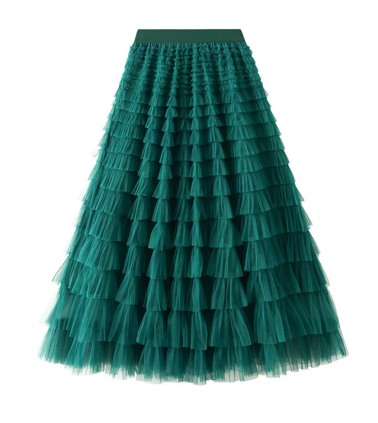 Moukyun Fashion Tutu Gonna in Tulle Donna Primavera Estate Nero Rosa Vita alta Eleganti gonne lunghe a pieghe Faldas femminili
