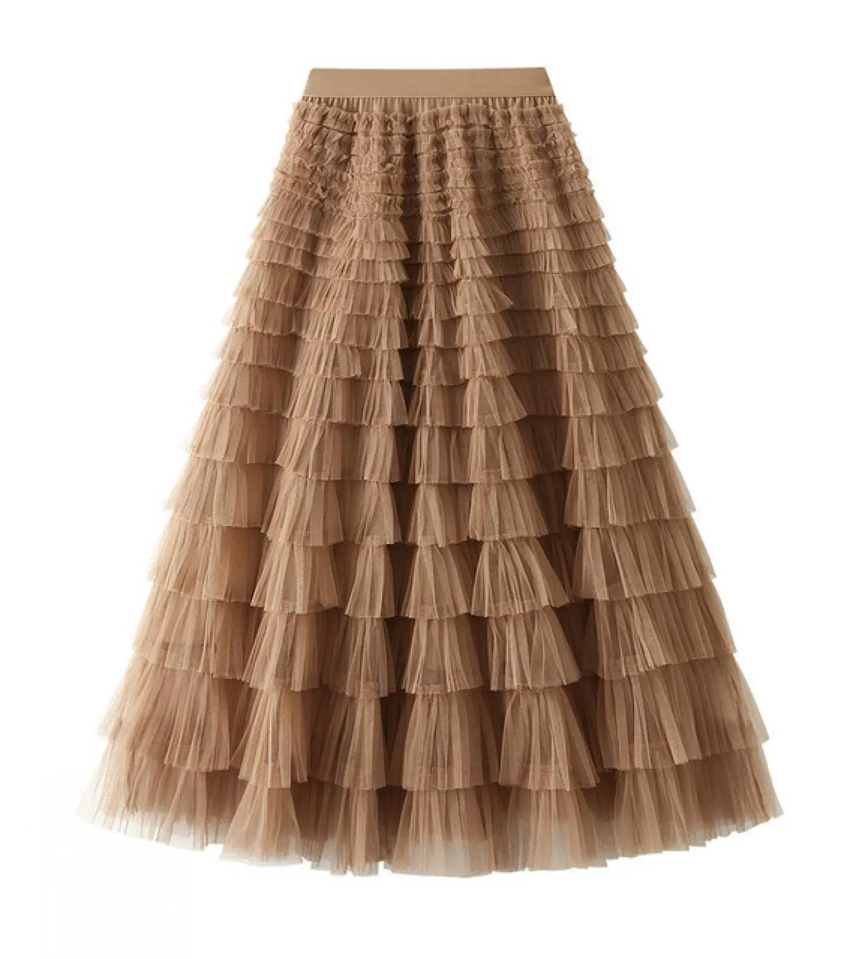 Moukyun Fashion Tutu Gonna in Tulle Donna Primavera Estate Nero Rosa Vita alta Eleganti gonne lunghe a pieghe Faldas femminili