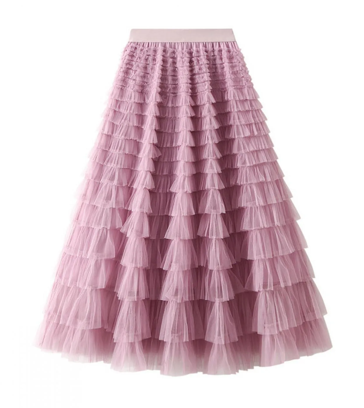 Moukyun Fashion Tutu Gonna in Tulle Donna Primavera Estate Nero Rosa Vita alta Eleganti gonne lunghe a pieghe Faldas femminili