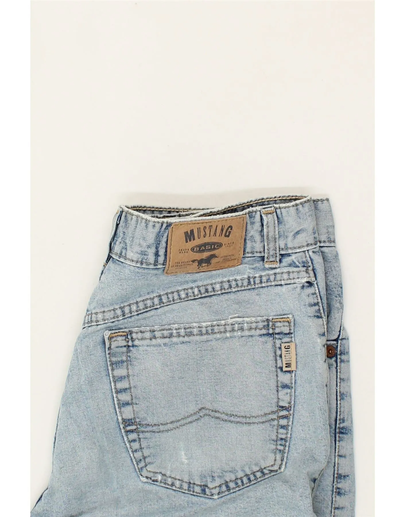 MUSTANG Mens Denim Shorts W30 Medium Blue