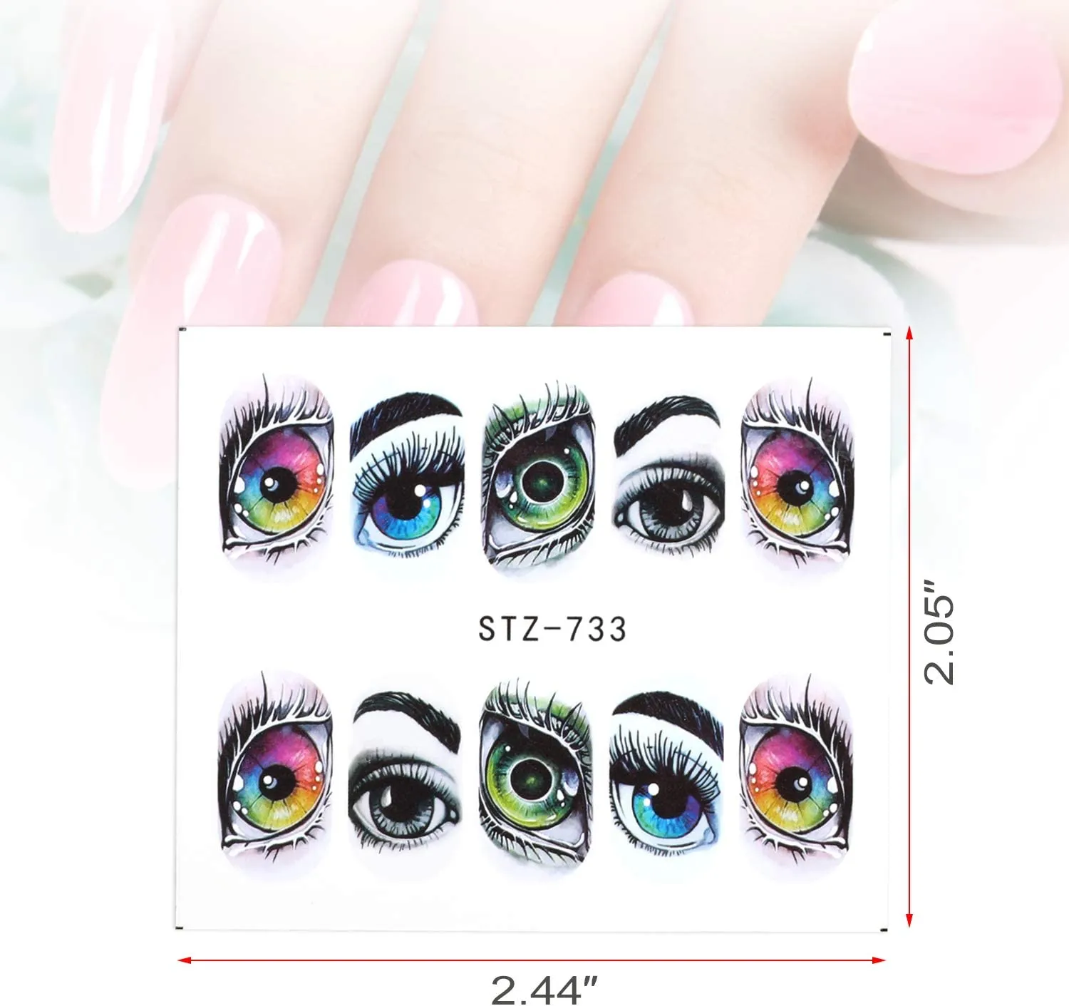 Mwoot 25 fogli Halloween Nail Decals Adesivi Unghie, Misto-colore 3D Design punta autoadesivi Nail Art Stickers adesivi Nail Tip