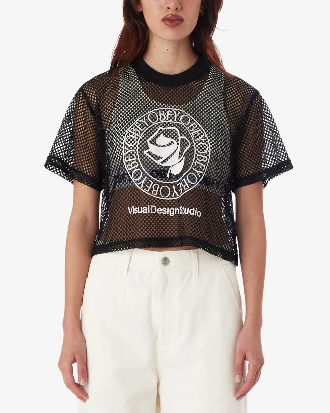 Obey Rose Mesh Top