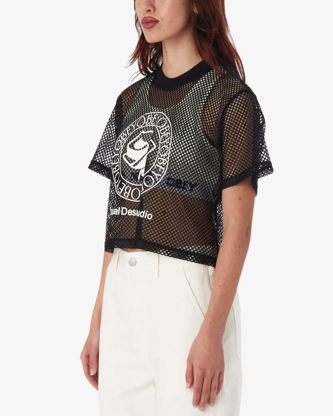 Obey Rose Mesh Top