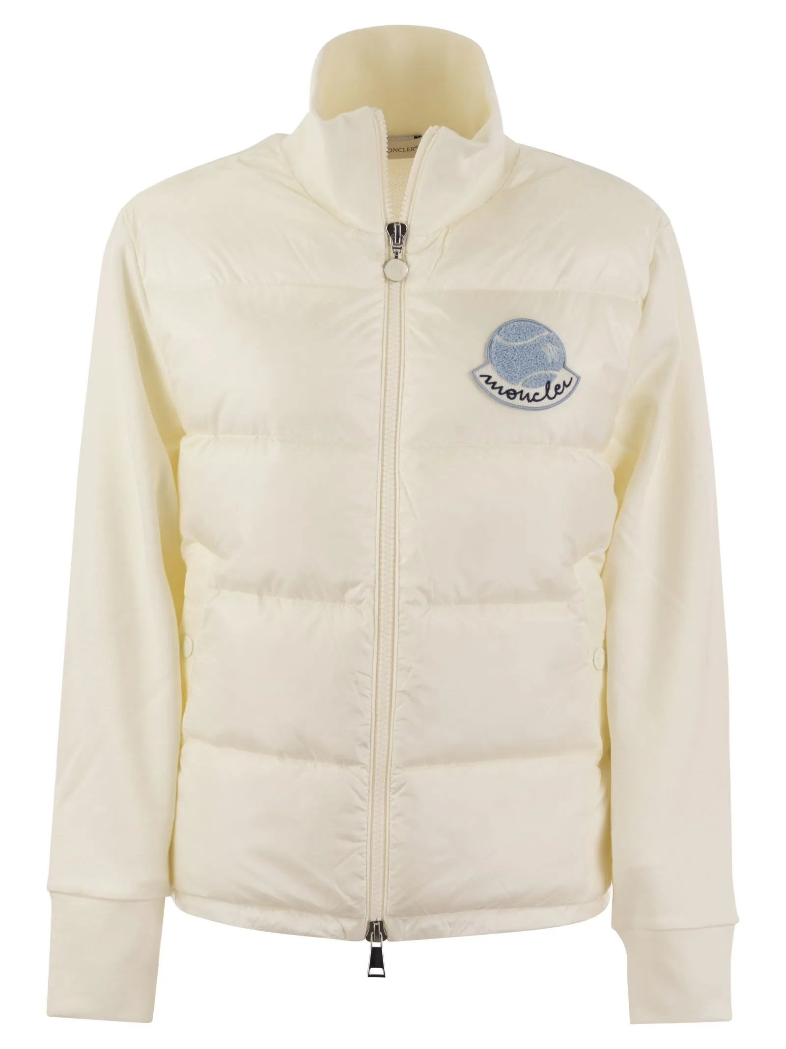 Padded sweatshirt with tennis-style logo