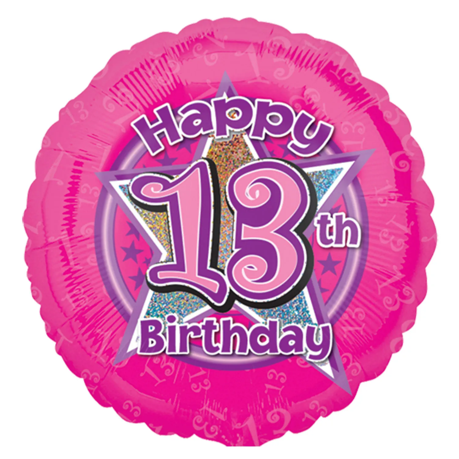 Palloncino foil rosa 13° compleanno Boom 43 cm