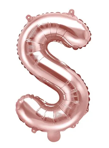 Palloncino lettera S oro rosa 35 cm