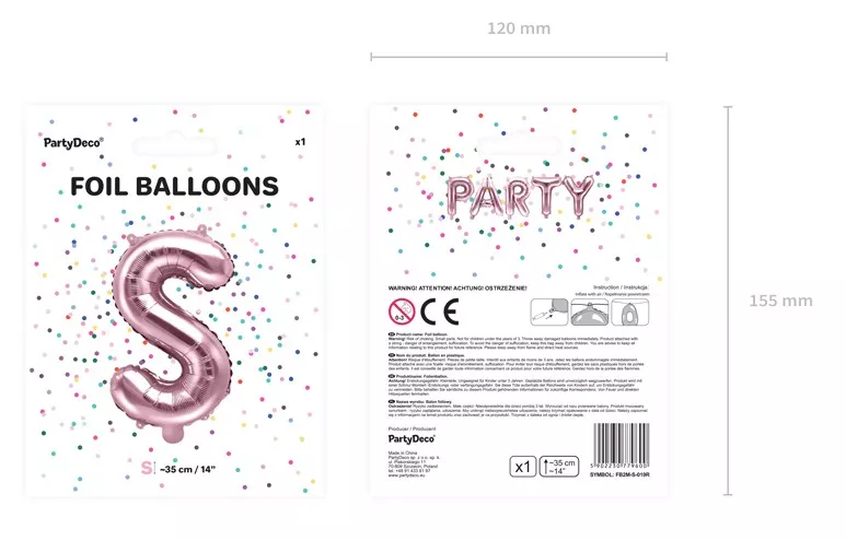 Palloncino lettera S oro rosa 35 cm
