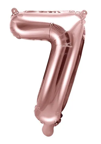 Palloncino numero 7 rosa oro 35 cm