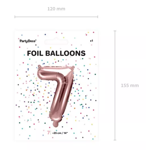 Palloncino numero 7 rosa oro 35 cm