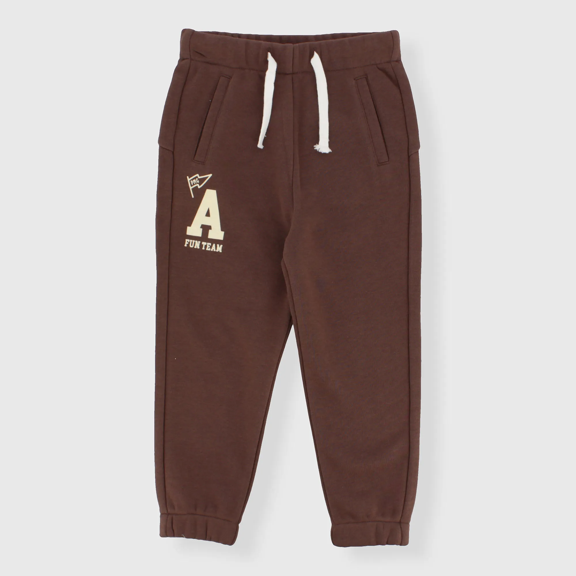 Pantalone in felpa da bambino, MARRONE            