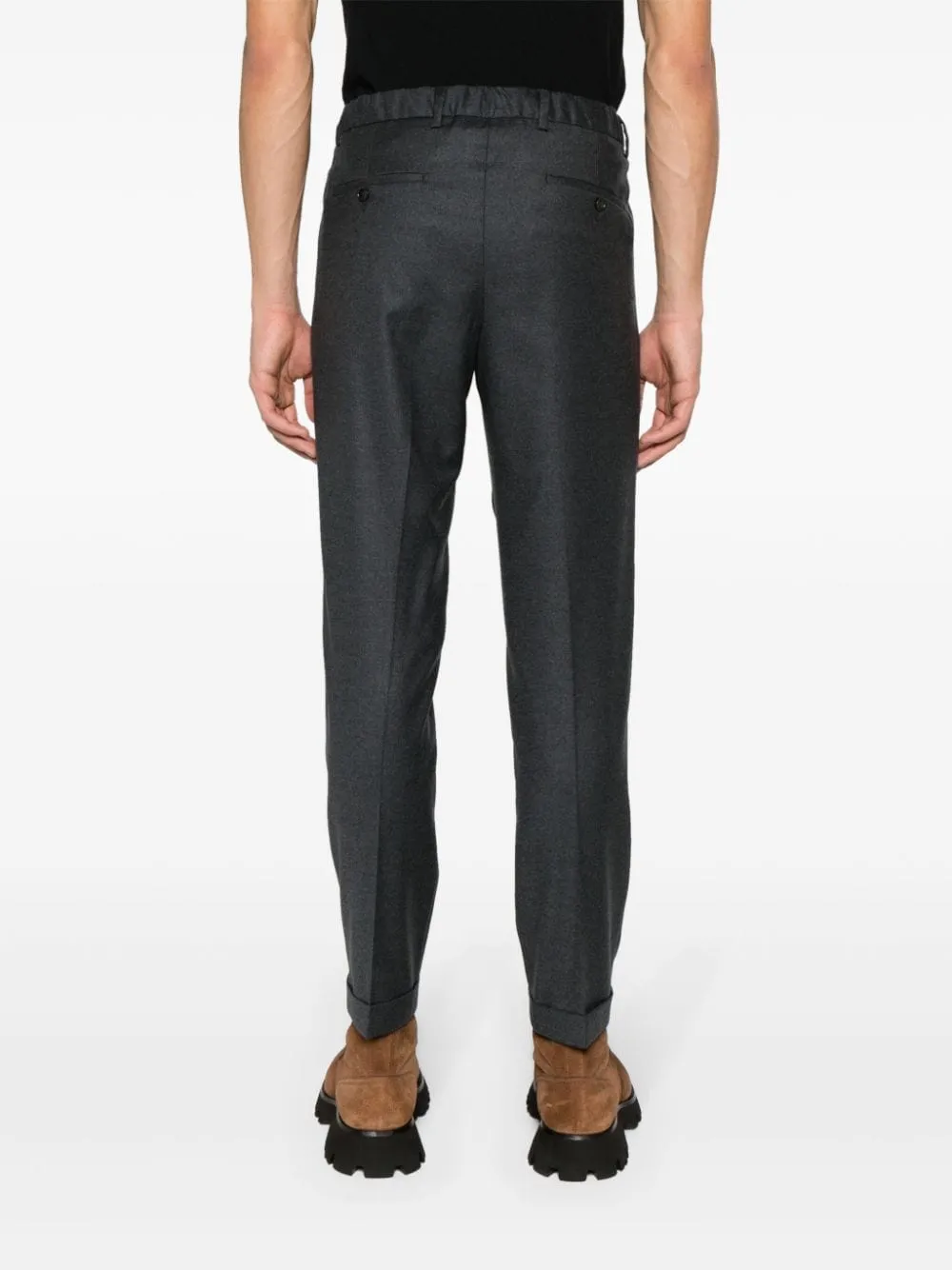 Pantaloni affusolati con pieghe in grigio - uomo
