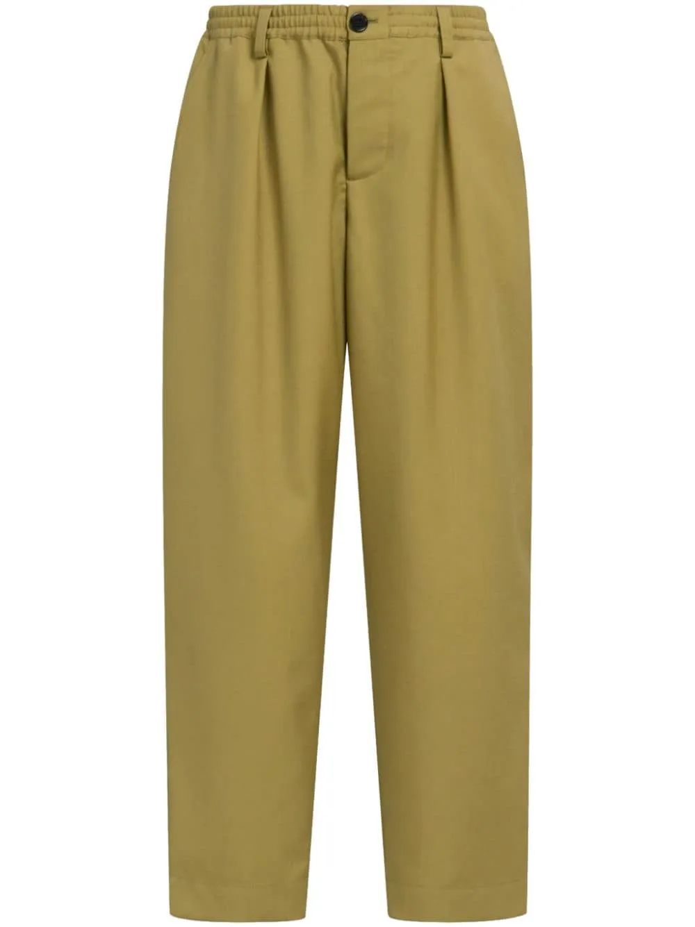 Pantaloni affusolati con pieghe in verde - uomo