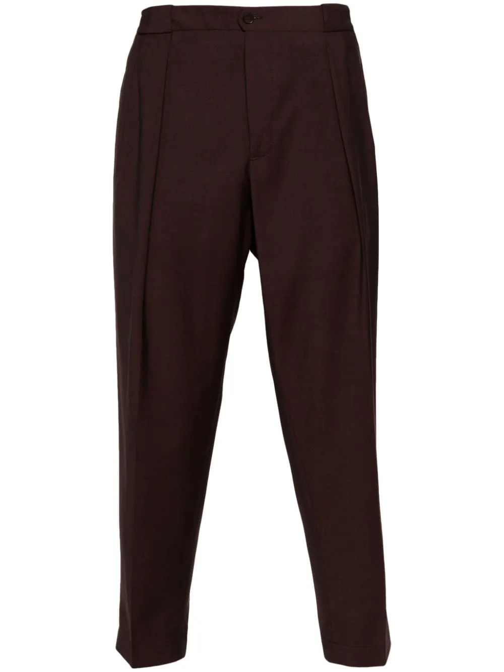 Pantaloni con pieghe in marrone - uomo