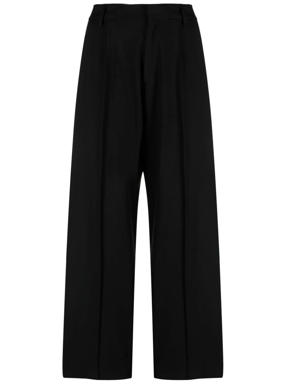 Pantaloni con pieghe in nero - donna