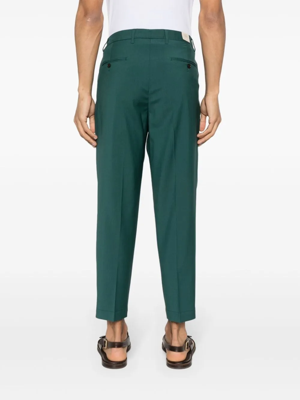Pantaloni con pieghe in verde - uomo
