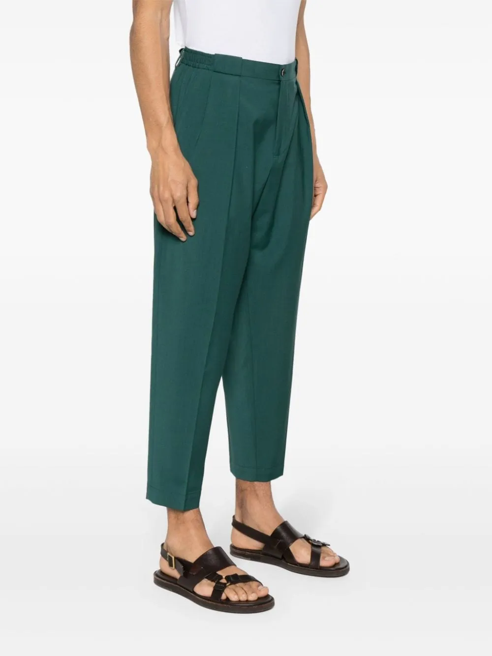 Pantaloni con pieghe in verde - uomo
