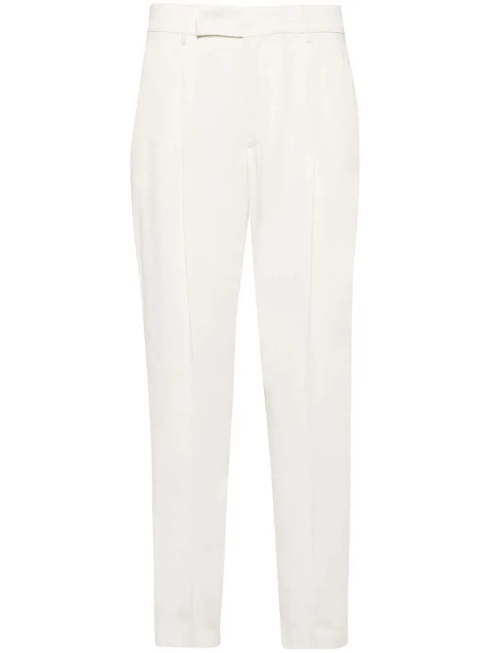 Pantaloni crop con pieghe in bianco - donna