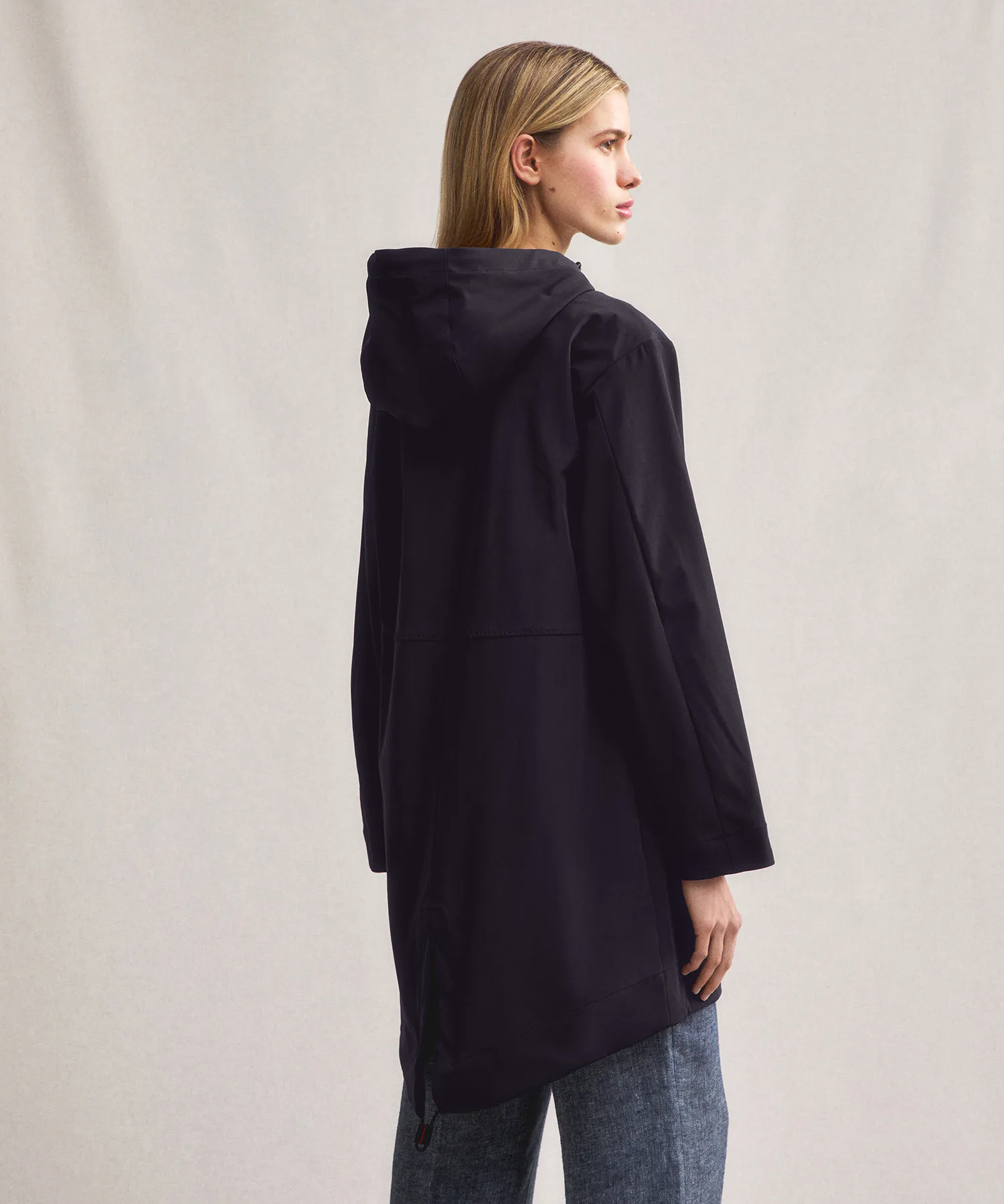 Parka fishtail in nylon stretch