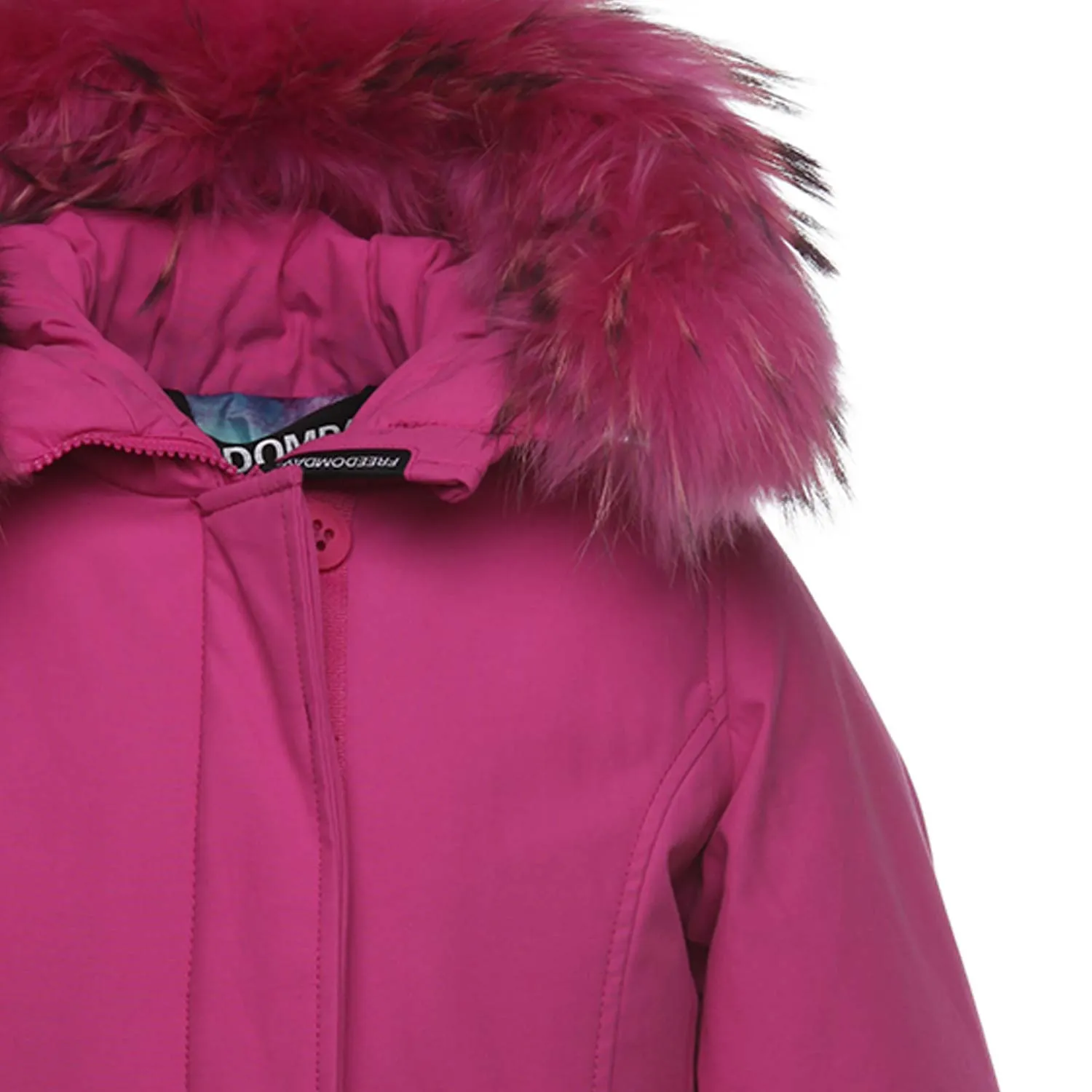 Parka Fucsia Con Pelliccia Bambina E Teen