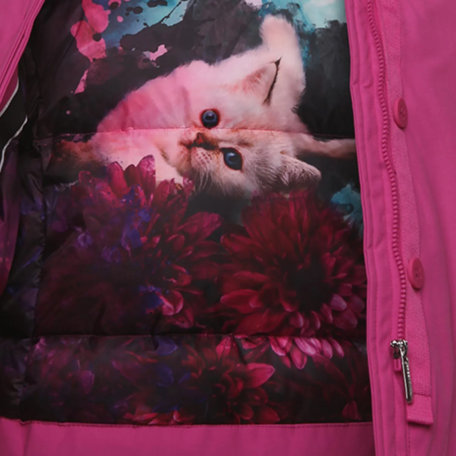 Parka Fucsia Con Pelliccia Bambina E Teen