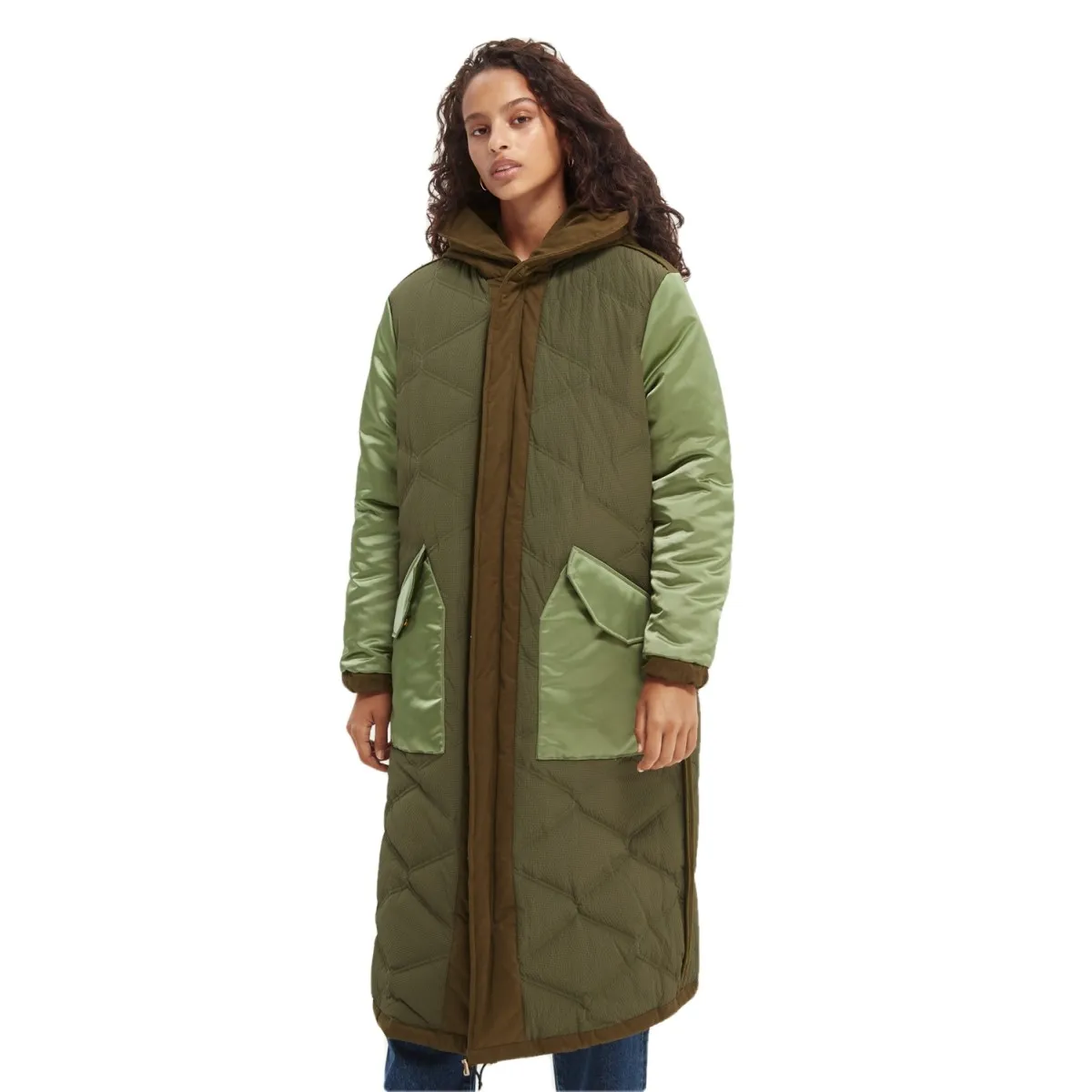 Parka Reversibile Con Cappuccio, Verde