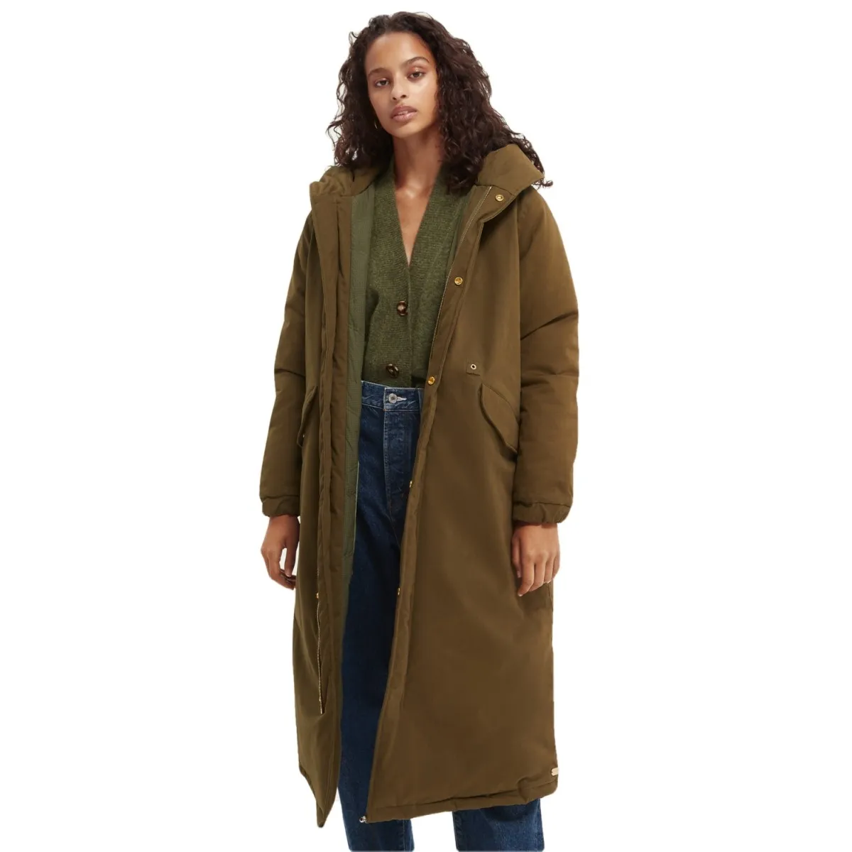 Parka Reversibile Con Cappuccio, Verde