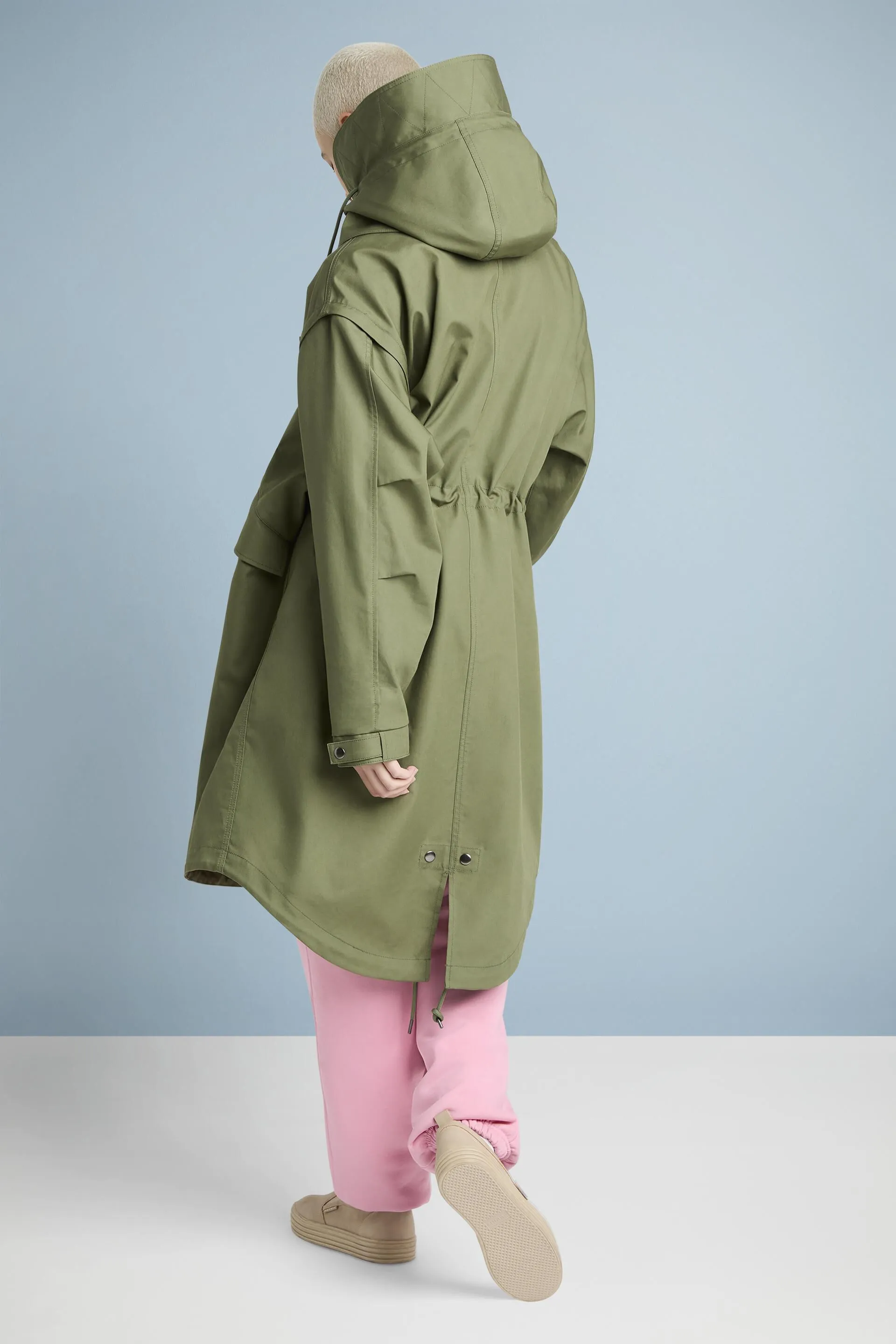 Parka rivestito in cotone con cappuccio