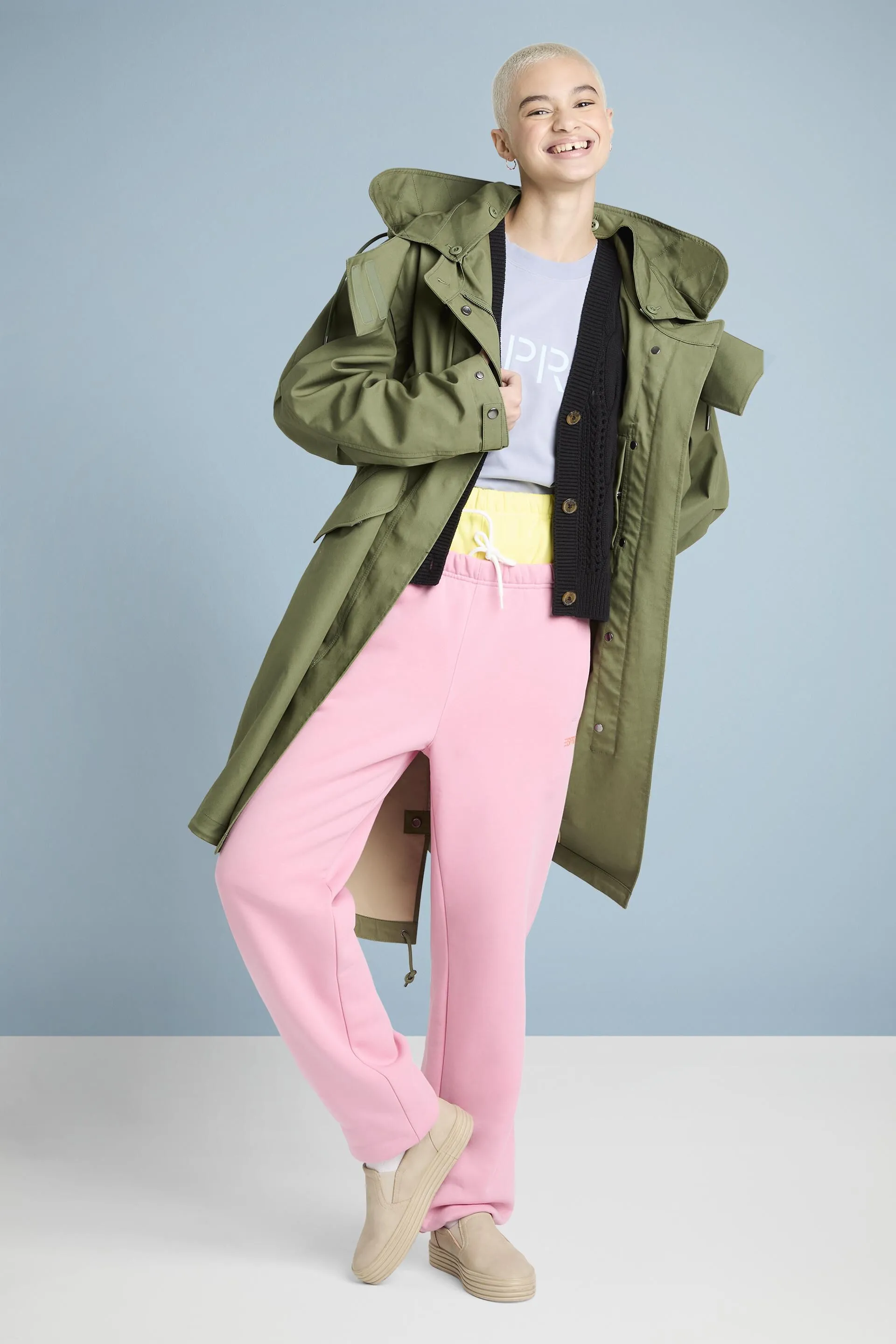 Parka rivestito in cotone con cappuccio