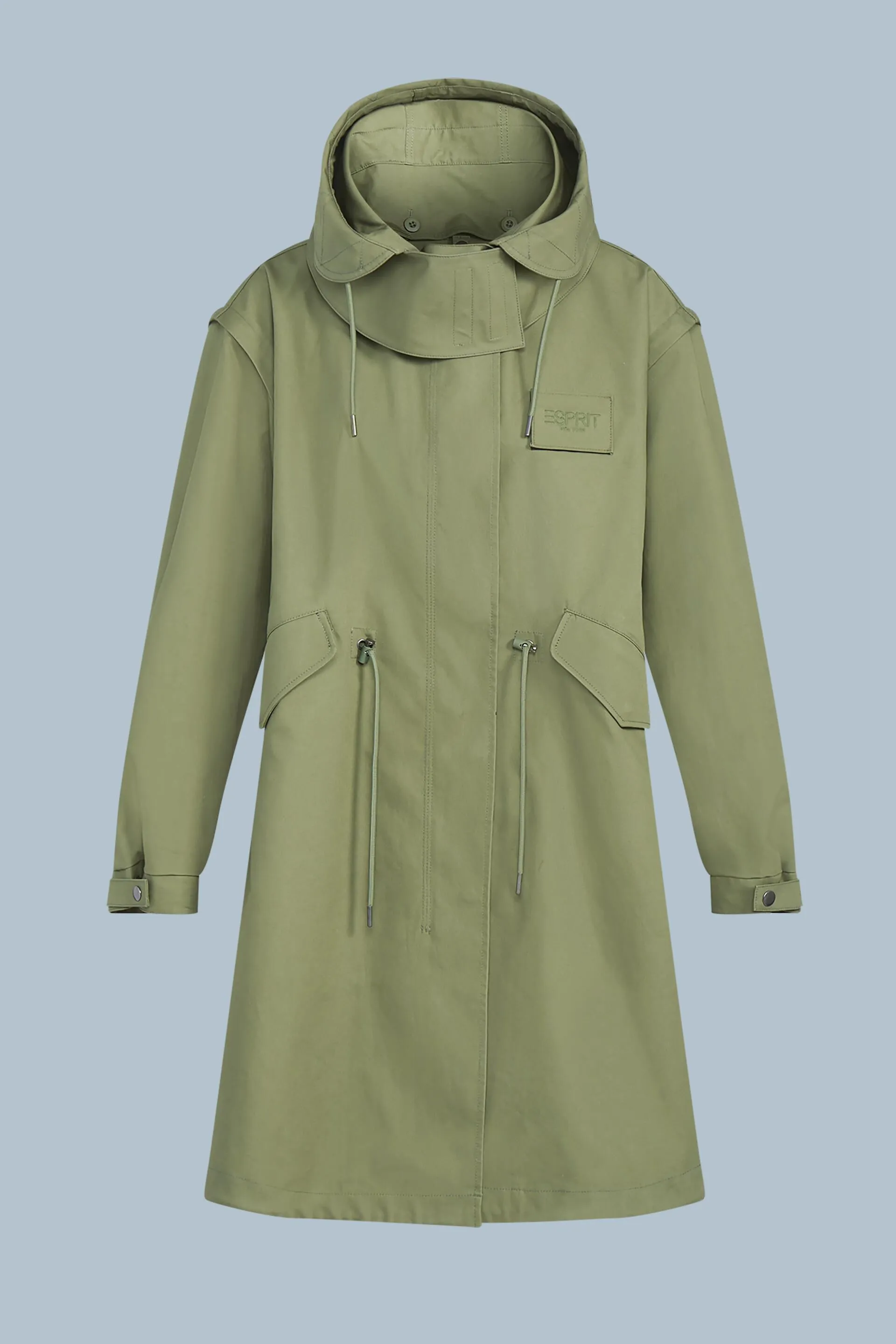 Parka rivestito in cotone con cappuccio