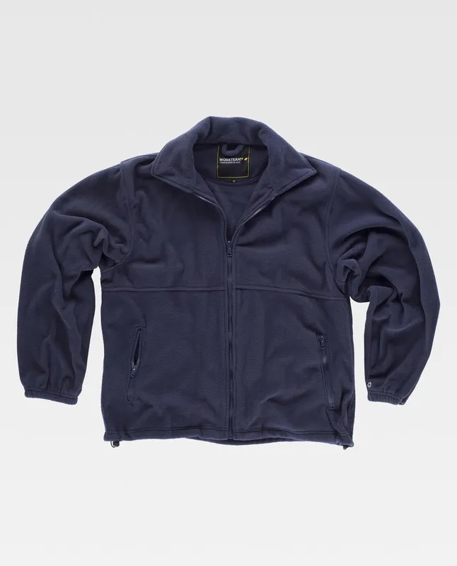 Parka staccabile con fodera in pile e profili riflettenti in blu