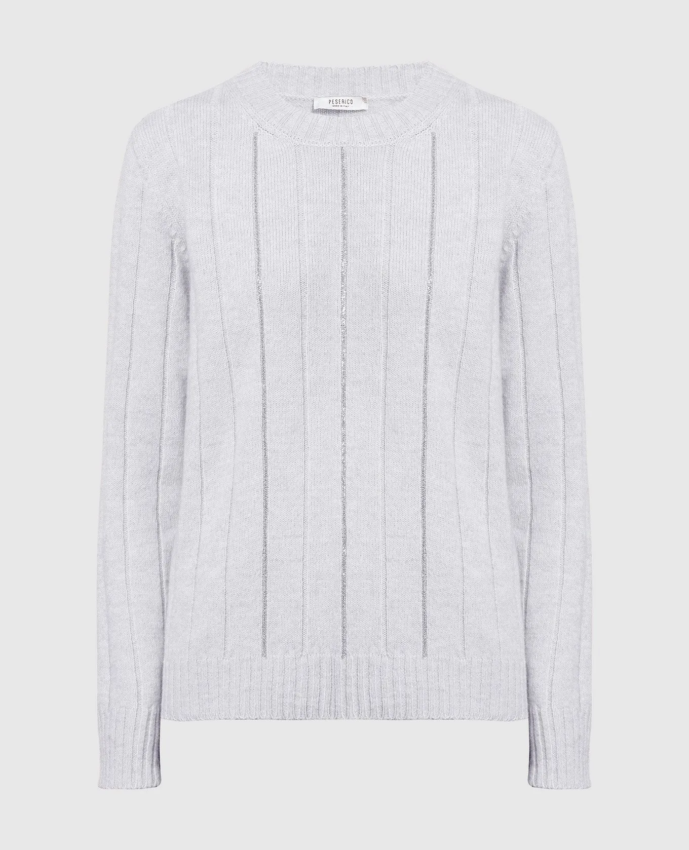 Peserico Maglia grigia in lana, seta e cashmere con coulisse S99487F079018V