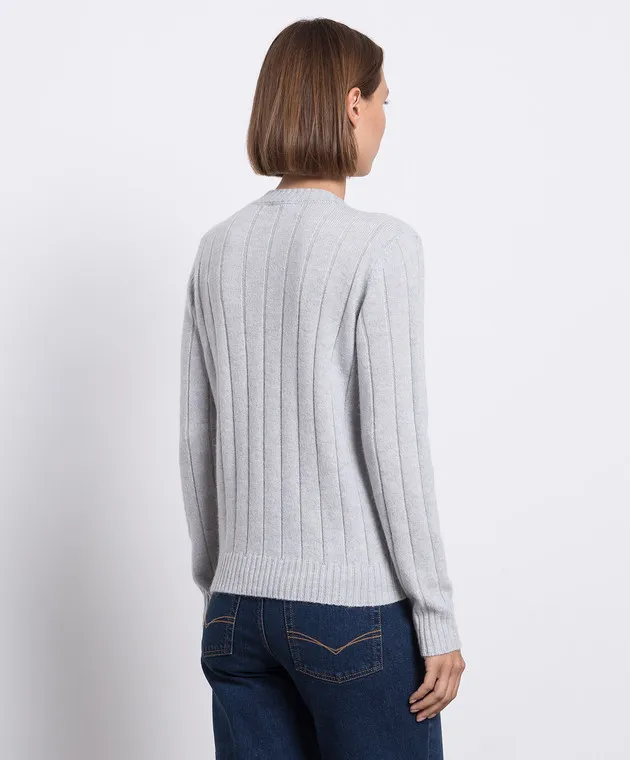 Peserico Maglia grigia in lana, seta e cashmere con coulisse S99487F079018V