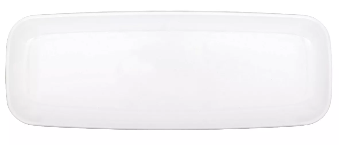 Piatto rettangolare bianco neve 16,5 x 44,4 cm