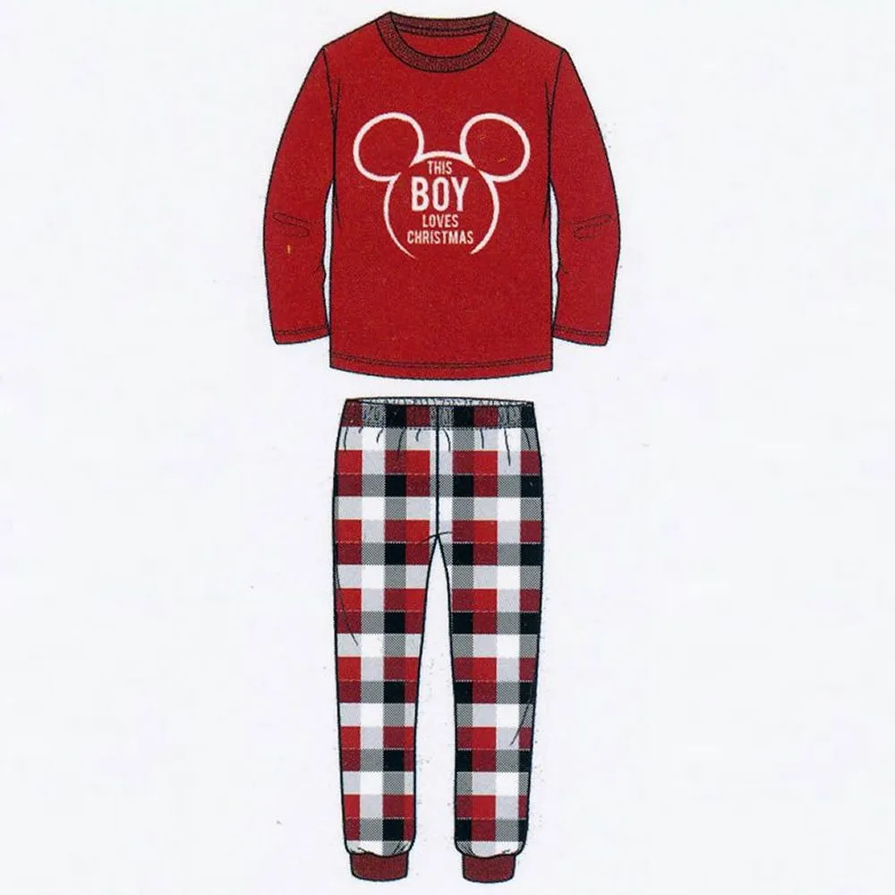 pigiama da bambino wd16523 natalizio caldo cotone disney 