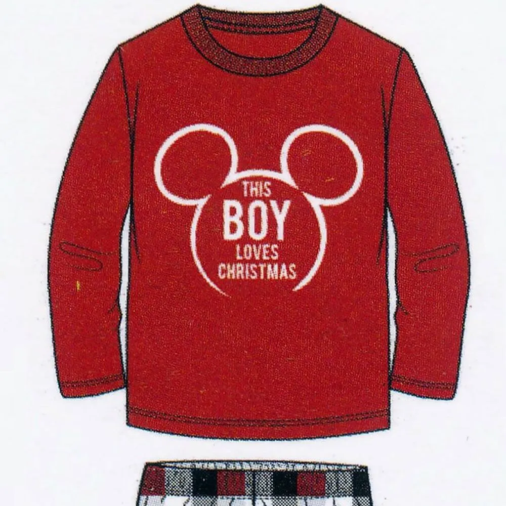 pigiama da bambino wd16523 natalizio caldo cotone disney 