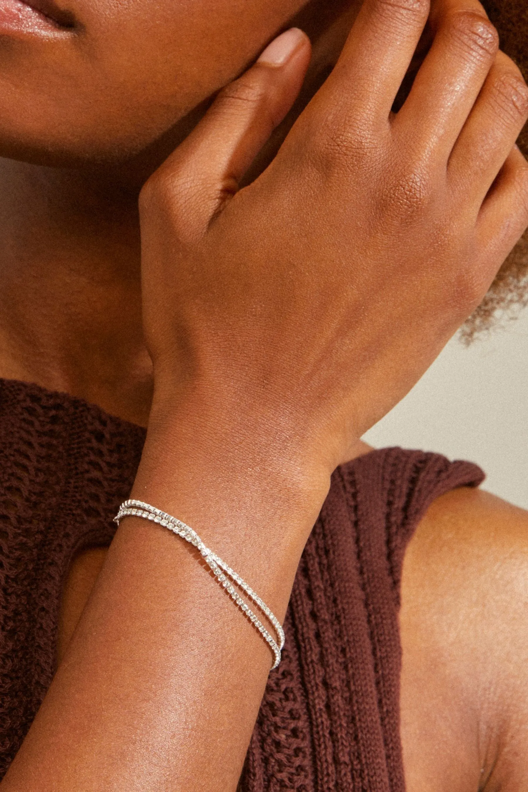 PILGRIM - ROWAN - Bracciale 2 in 1 con cristalli