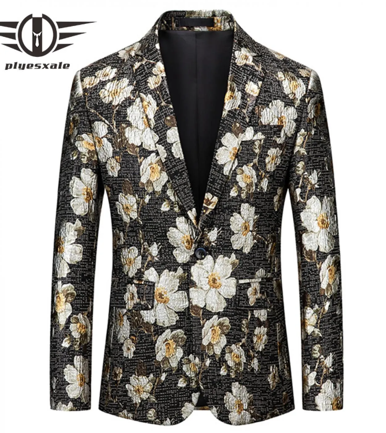 Plyesxale Uomo Lussuoso Jacquard floreale Blazer Giacca da sposa Sposo Cantanti Blazer Hombre Abito da ballo Blazer Tuxedo