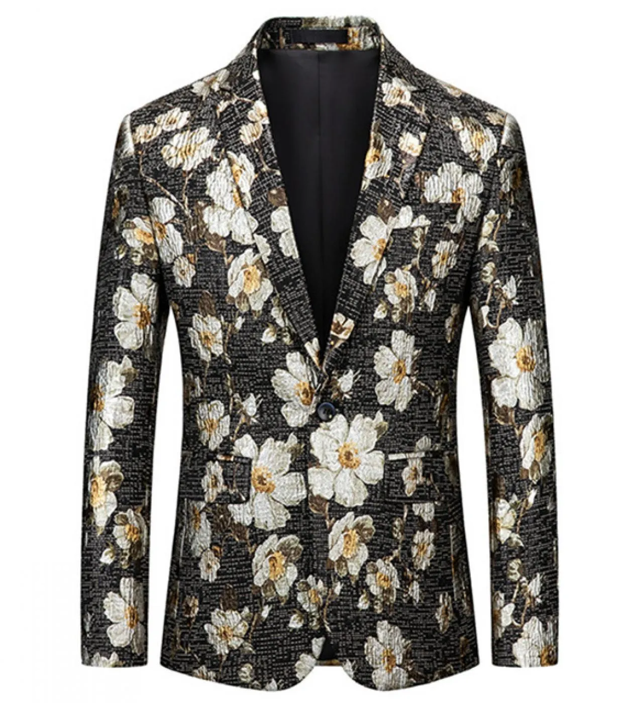 Plyesxale Uomo Lussuoso Jacquard floreale Blazer Giacca da sposa Sposo Cantanti Blazer Hombre Abito da ballo Blazer Tuxedo