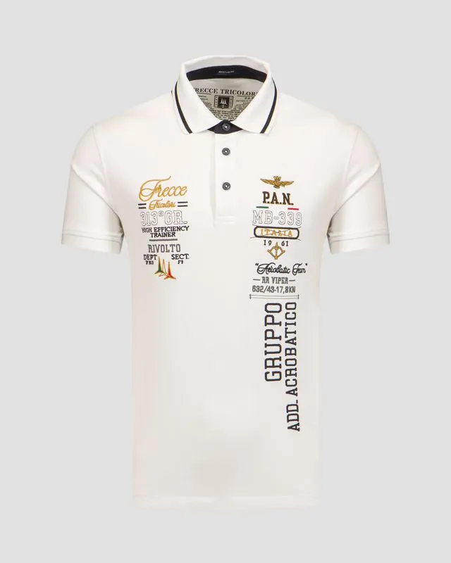 Polo bianca da uomo Aeronautica Militare