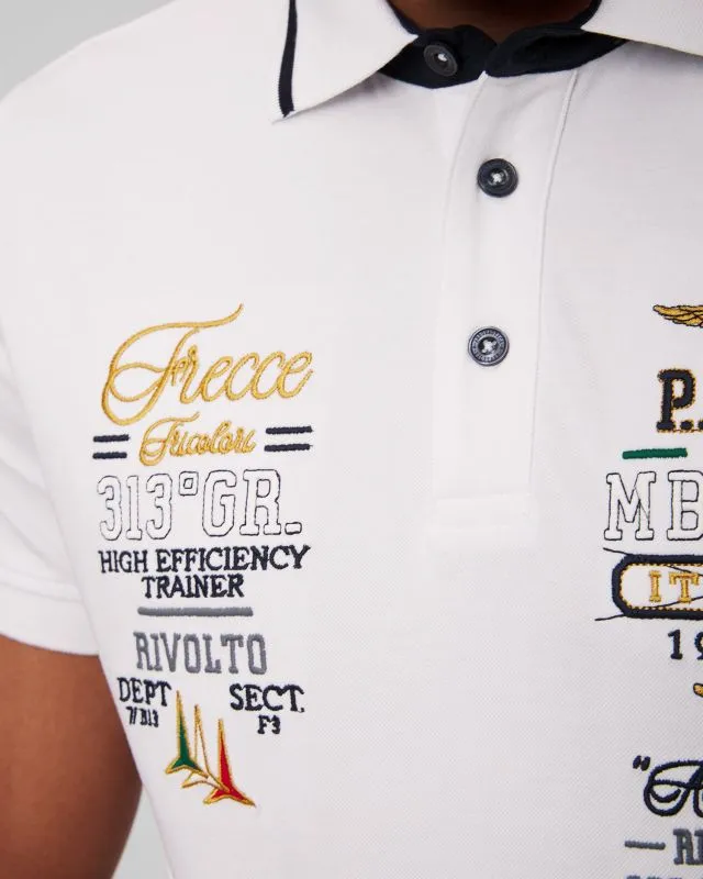 Polo bianca da uomo Aeronautica Militare