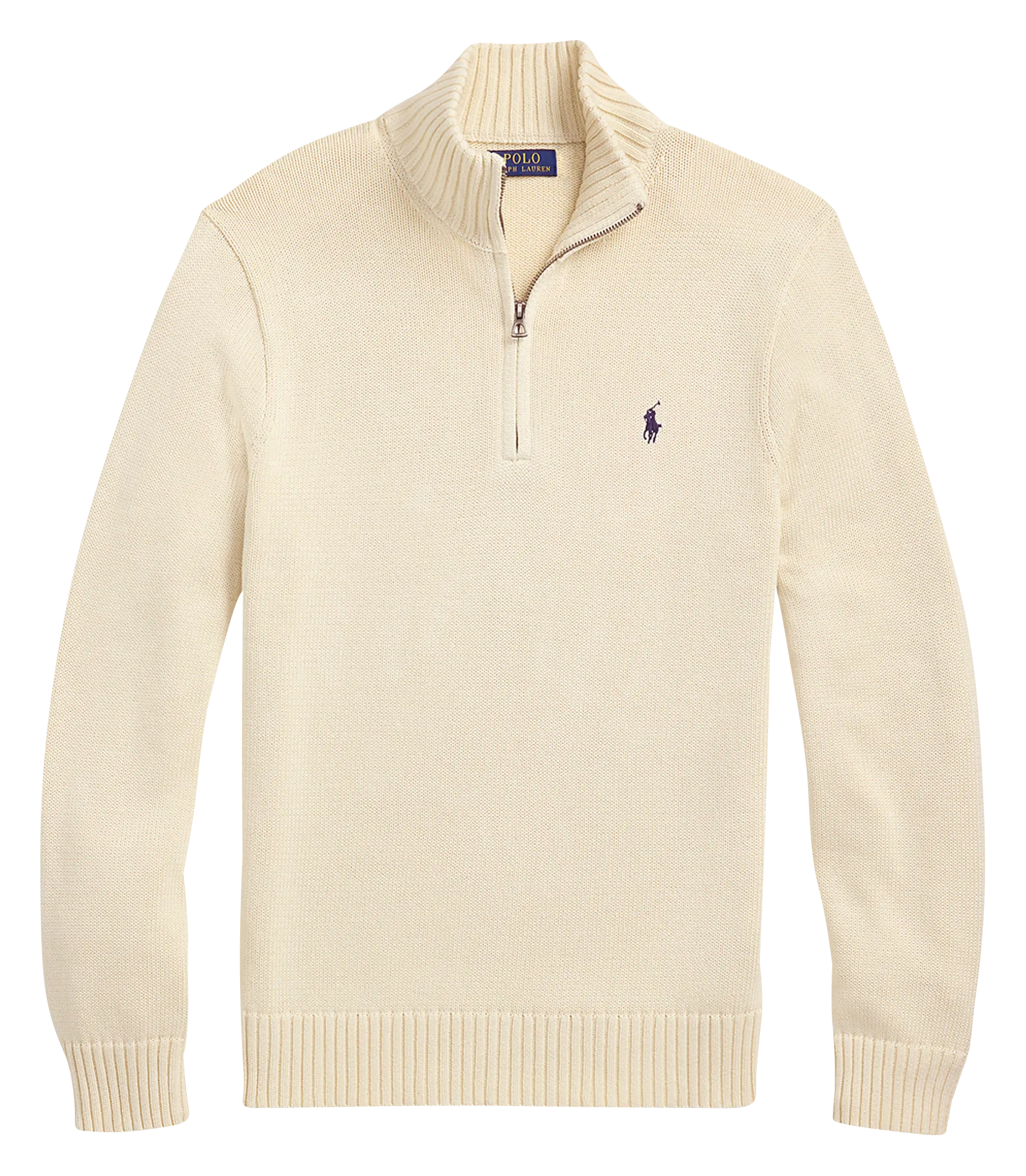  POLO RALPH LAUREN   Maglione collo con zip in cotone | Beige